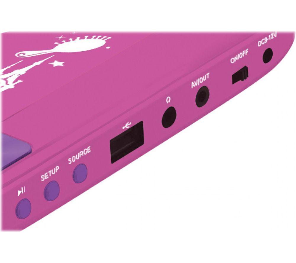 LEXIBOOK Disney Princess Portable DVD Player - Pink & White image number 3 of 5