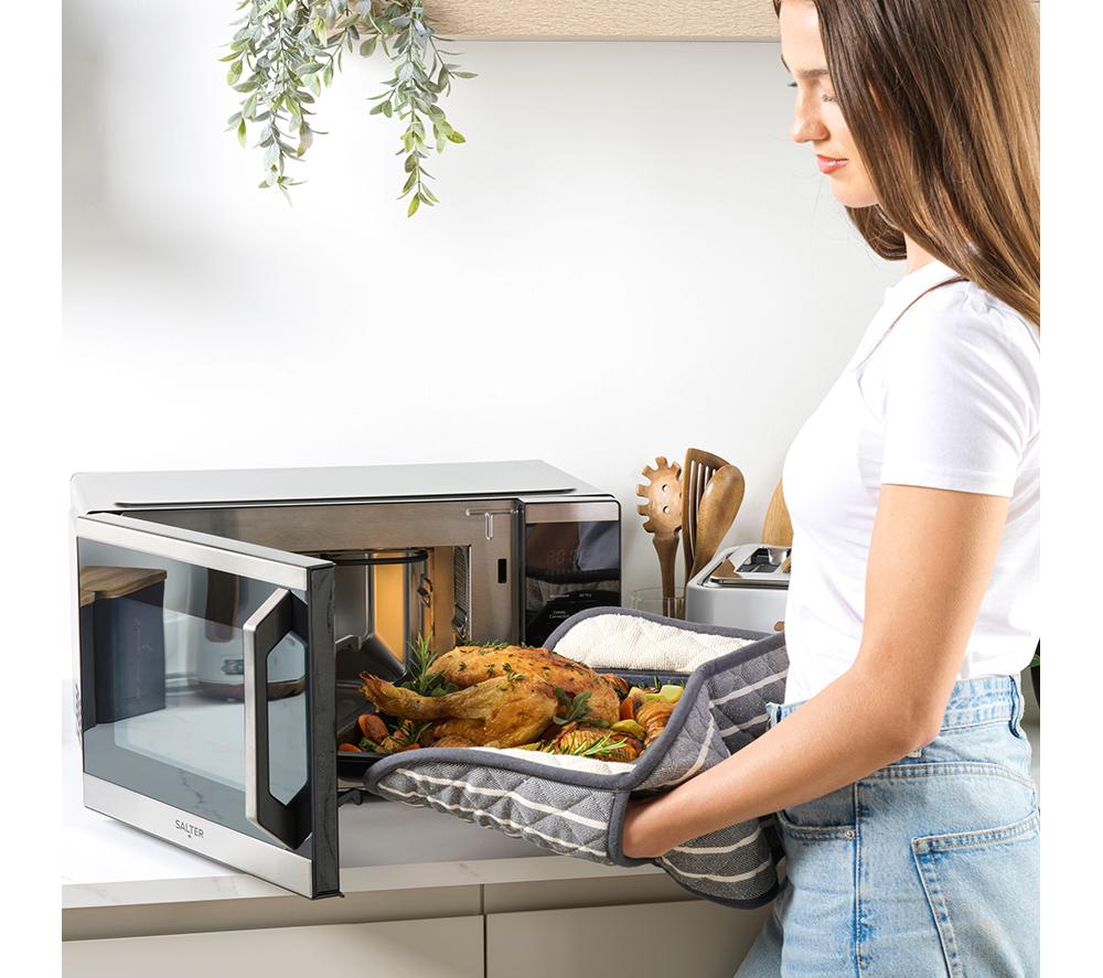 SALTER DuoWave Air Fryer EK5817 Combination Microwave - Black & Stainless Steel image number 7 of 8