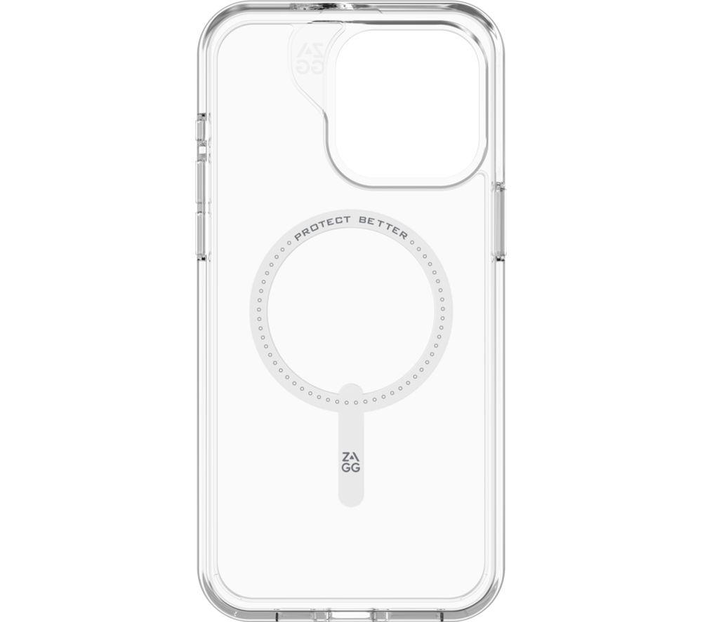 ZAGG Crystal Palace Snap iPhone 15 Pro Max Clear Phone Case w/Built-in Kickstand - Drop Protection (13ft/4m), Durable Graphene, Anti-Yellowing, and Scratch-Resistant MagSafe Phone Case