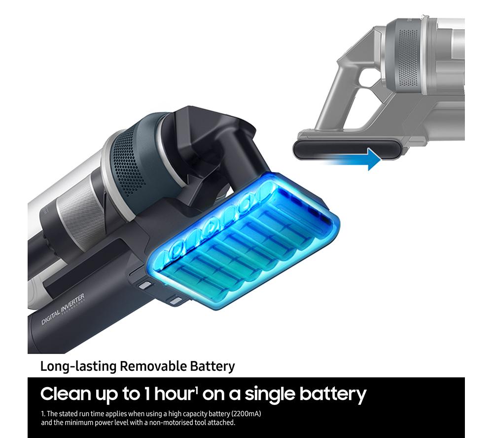 SAMSUNG Jet 95 Pro Max 210W VS20C9547TB/EU Cordless Vacuum Cleaner with Pet Tool+ & Spray Spinning Sweeper - Blue image number 5 of 13