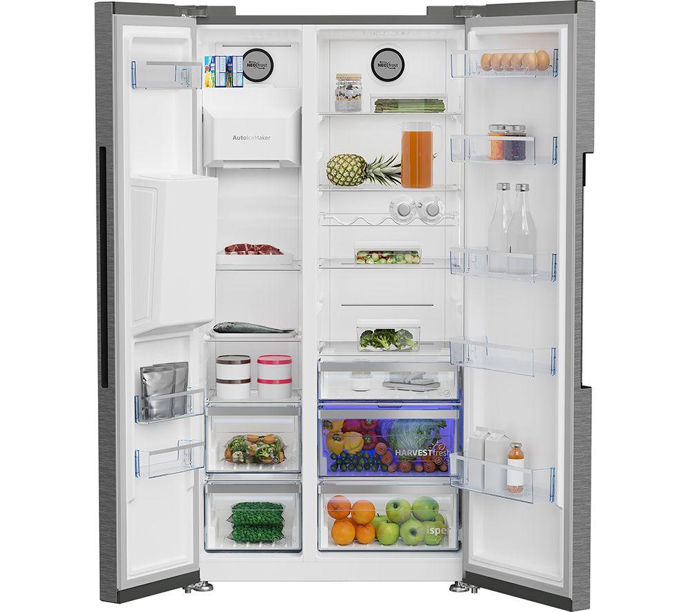 BEKO Pro ASP352VPX American-Style Fridge Freezer - Brushed Steel image number 3 of 10