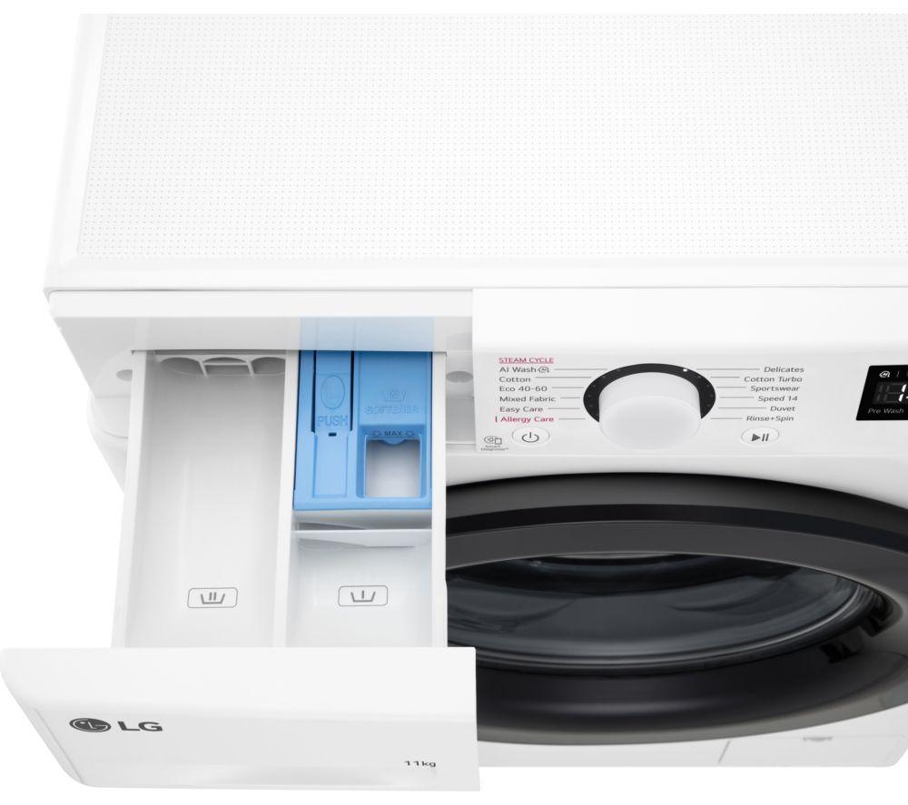 LG Y500 Series AI Direct Drive F4Y511WBLN1 11 kg 1400 Spin Washing Machine - White image number 25 of 57