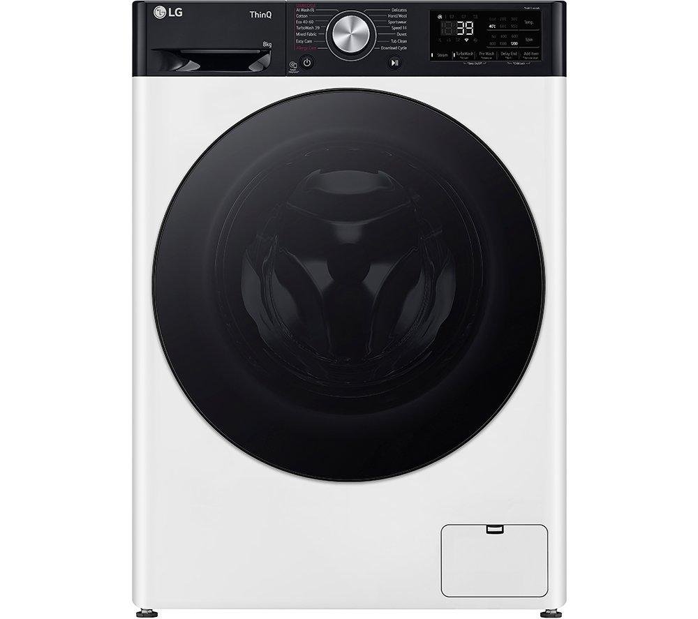LG Counter-Depth MAX F2Y708WBTN1 WiFi-enabled 8 kg 1200 Spin Washing Machine – White, White