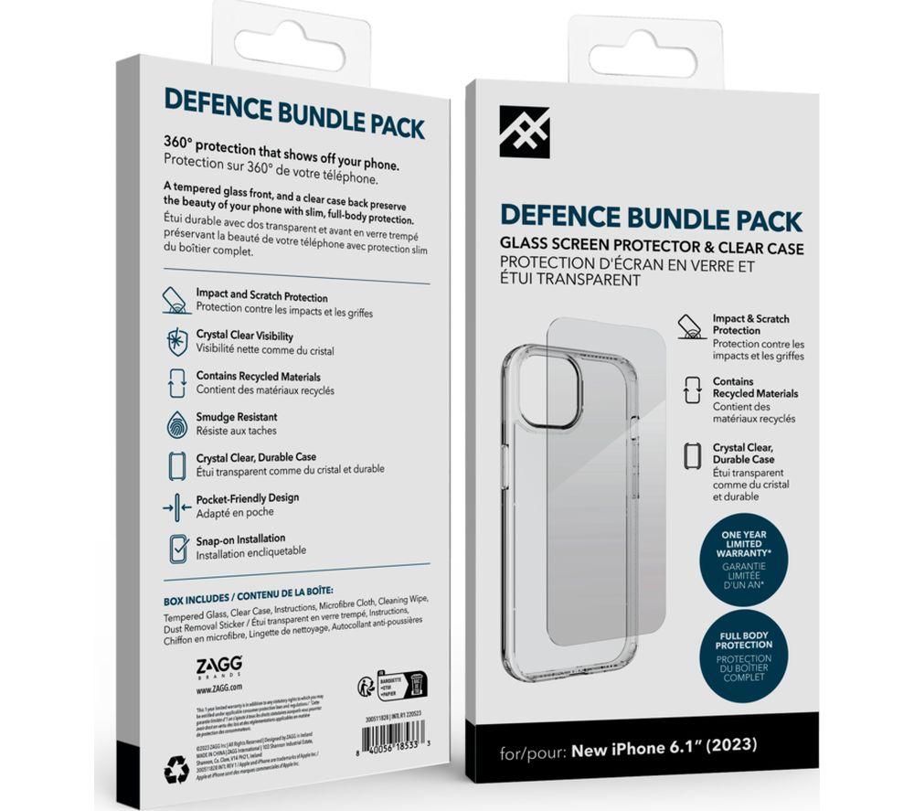 DEFENCE iPhone 15 Case & Screen Protector Bundle - Clear image number 3 of 3