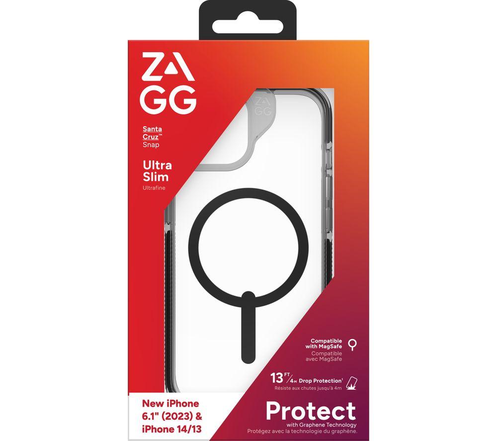 Buy ZAGG Santa Cruz Snap iPhone 13 14 15 Case Clear Black Currys