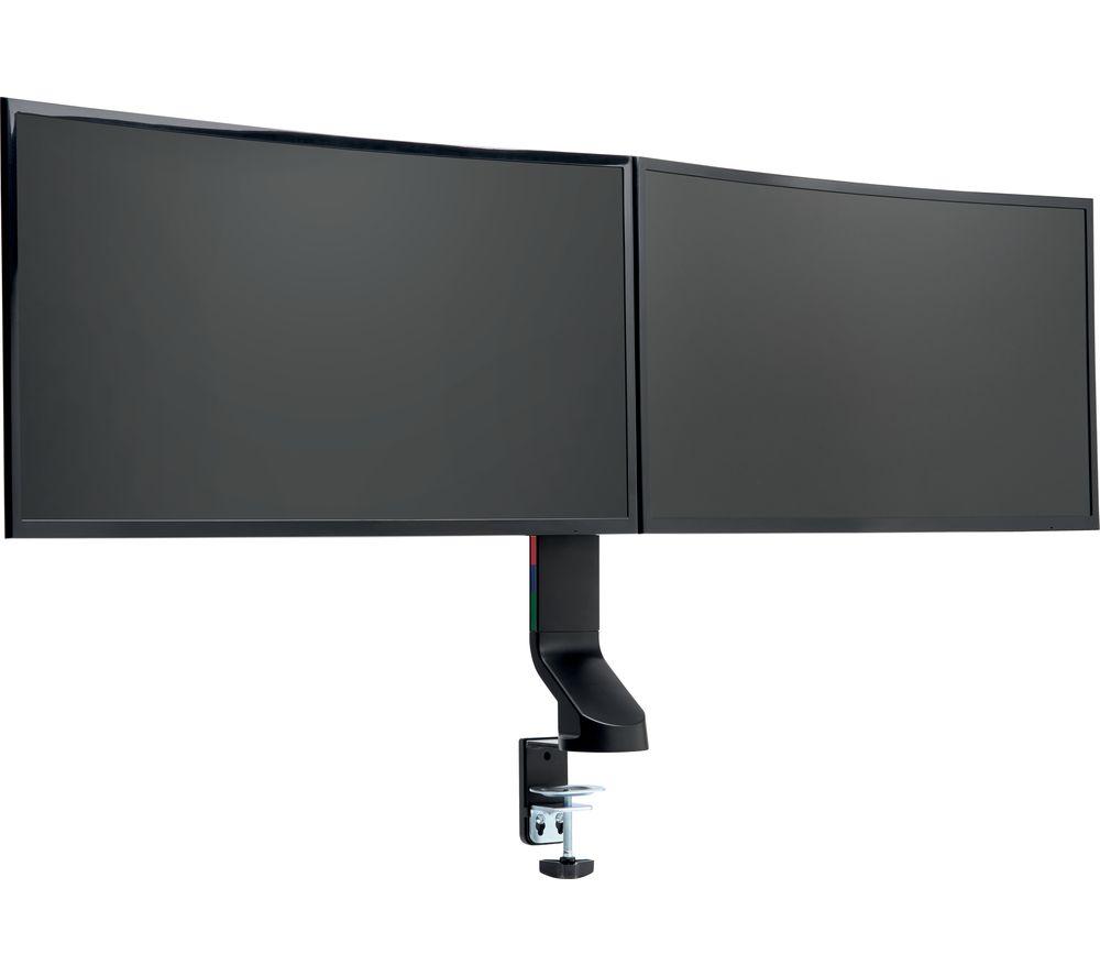 KENSINGTON SmartFit Space-Saving K55513WW Dual Arm Tilt & Swivel 27" Monitor Desk Mount image number 3 of 8