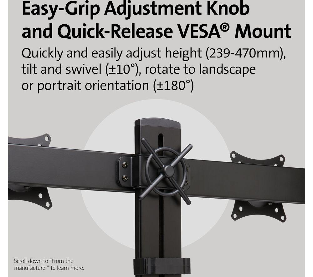 KENSINGTON SmartFit Space-Saving K55513WW Dual Arm Tilt & Swivel 27" Monitor Desk Mount image number 8 of 8