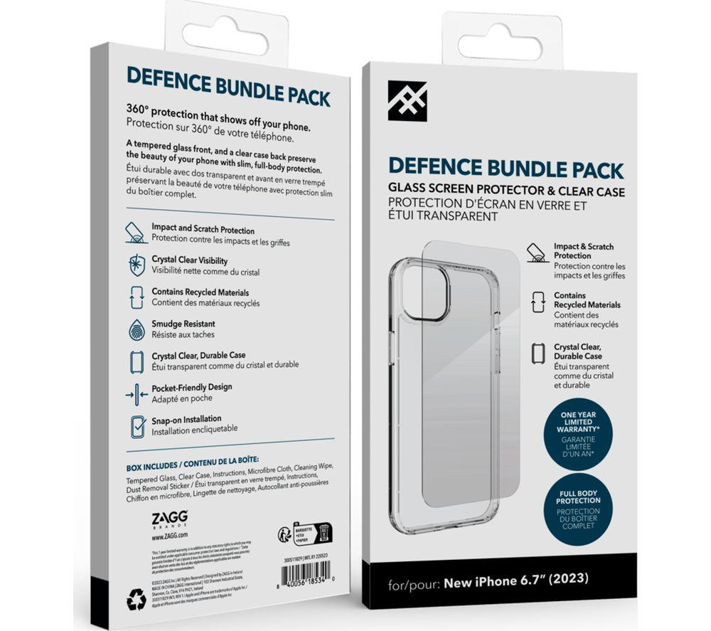 DEFENCE iPhone 15 Plus Case & Screen Protector Bundle - Clear image number 3 of 3