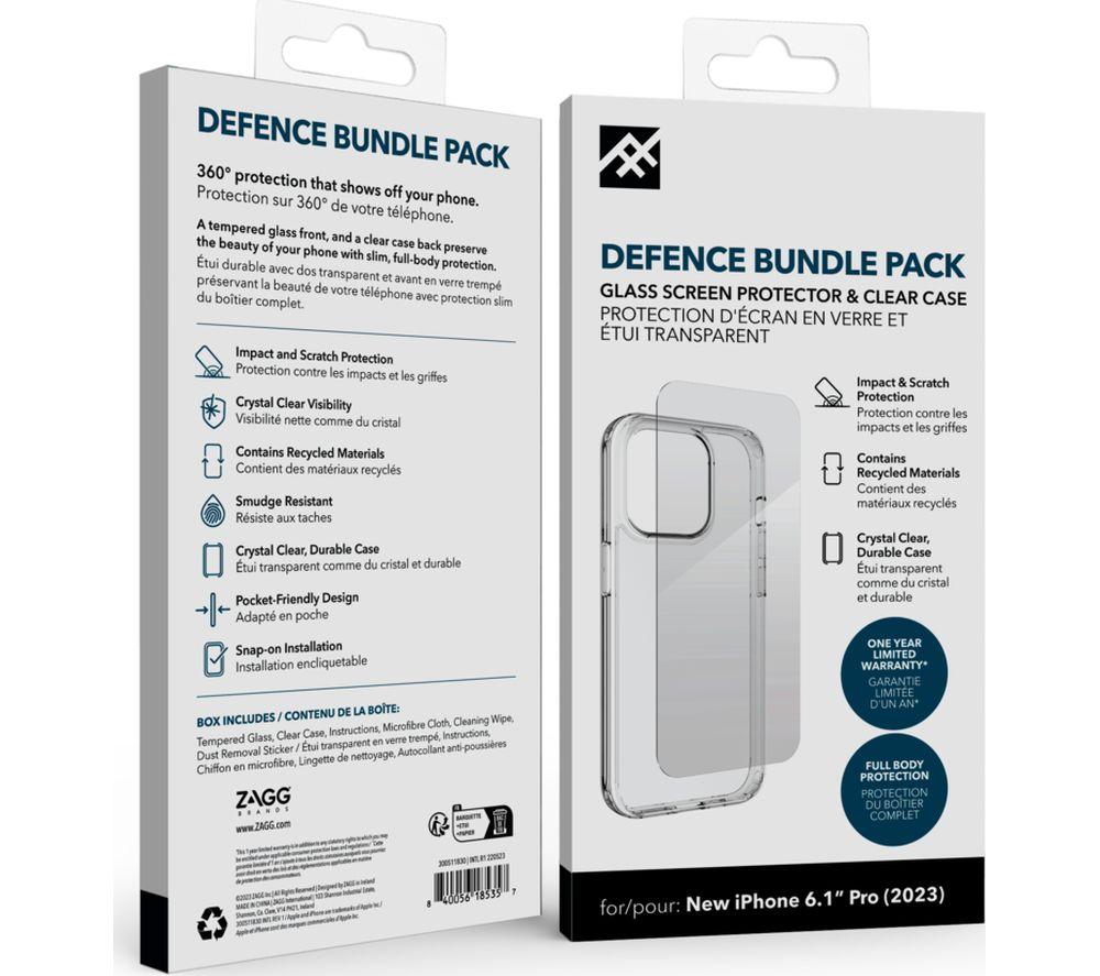 DEFENCE iPhone 15 Pro Case & Screen Protector Bundle - Clear image number 3 of 4