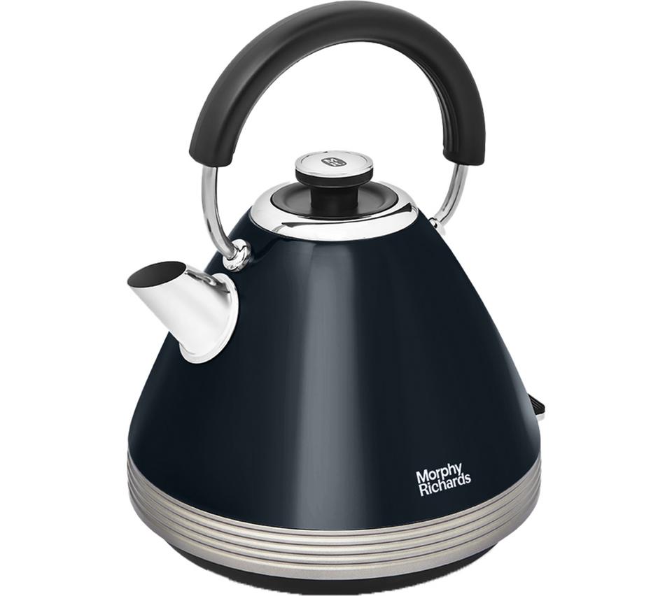 MORPHY RICHARDS Venture Retro Pyramid 100334 Traditional Kettle - Onyx