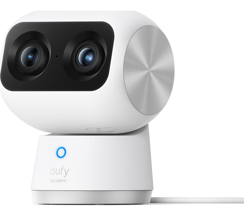 eufy Security Indoor Cam S350, Dual Cameras, 4K UHD Resolution, Surveillance Camera with 8× Zoom and 360° PTZ, Human/Animal AI, Ideal for Baby Monitor/Pet Camera/Home Surveillance, Dual Band Wi-Fi 6