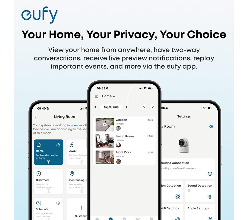 EUFY S350 Dual-Lens Pan-Tilt 4K WiFi Indoor Security Camera image number 8 of 8