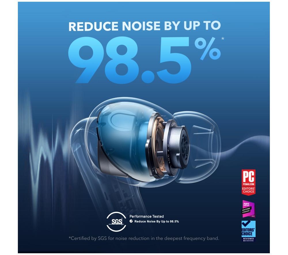 SOUNDCORE Liberty 4 Wireless Bluetooth Noise-Cancelling Earbuds - Navy Blue image number 4 of 10