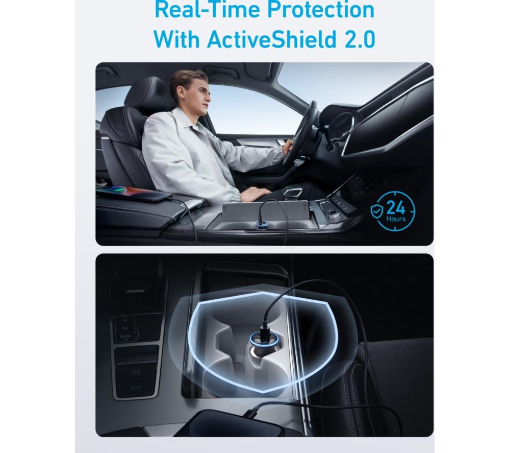 ANKER 2-Port 52.5W USB Type-C Car Charger - Black image number 6 of 7
