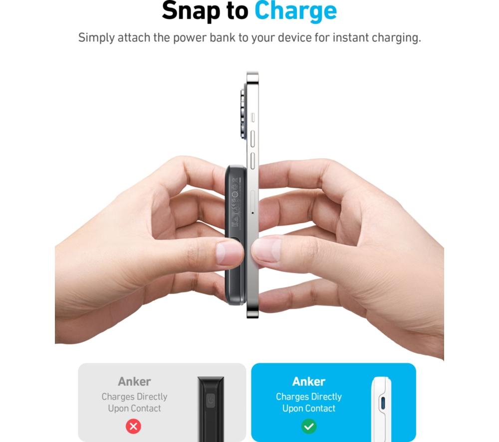 ANKER MagGo 5000 mAh Wireless Power Bank - Black image number 3 of 7