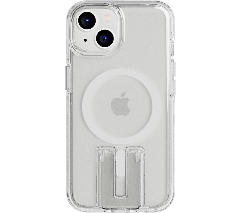 TECH21 Evo Crystal Kick iPhone 14 Case with MagSafe - Clear & White, White,Clear