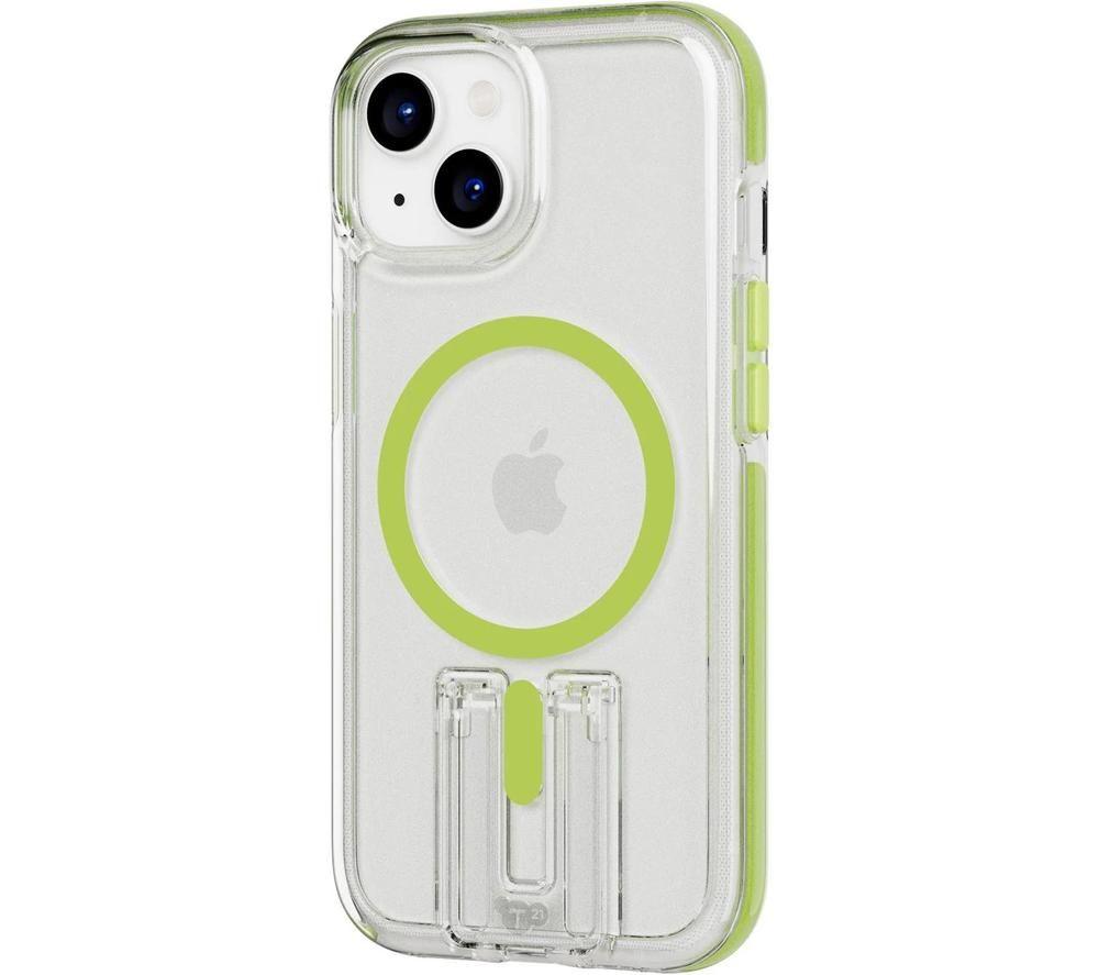 TECH21 Evo Crystal Kick iPhone 15 Case with MagSafe - Clear & Lime image number 2 of 7