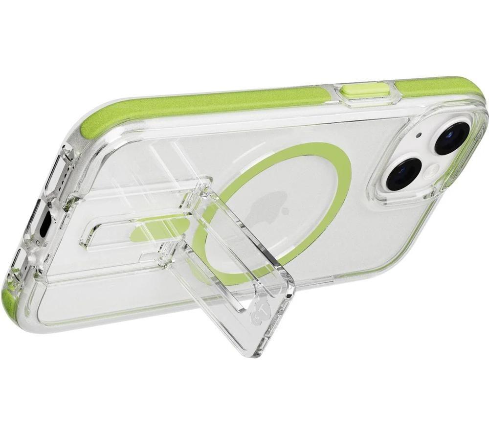 TECH21 Evo Crystal Kick iPhone 15 Case with MagSafe - Clear & Lime image number 3 of 7