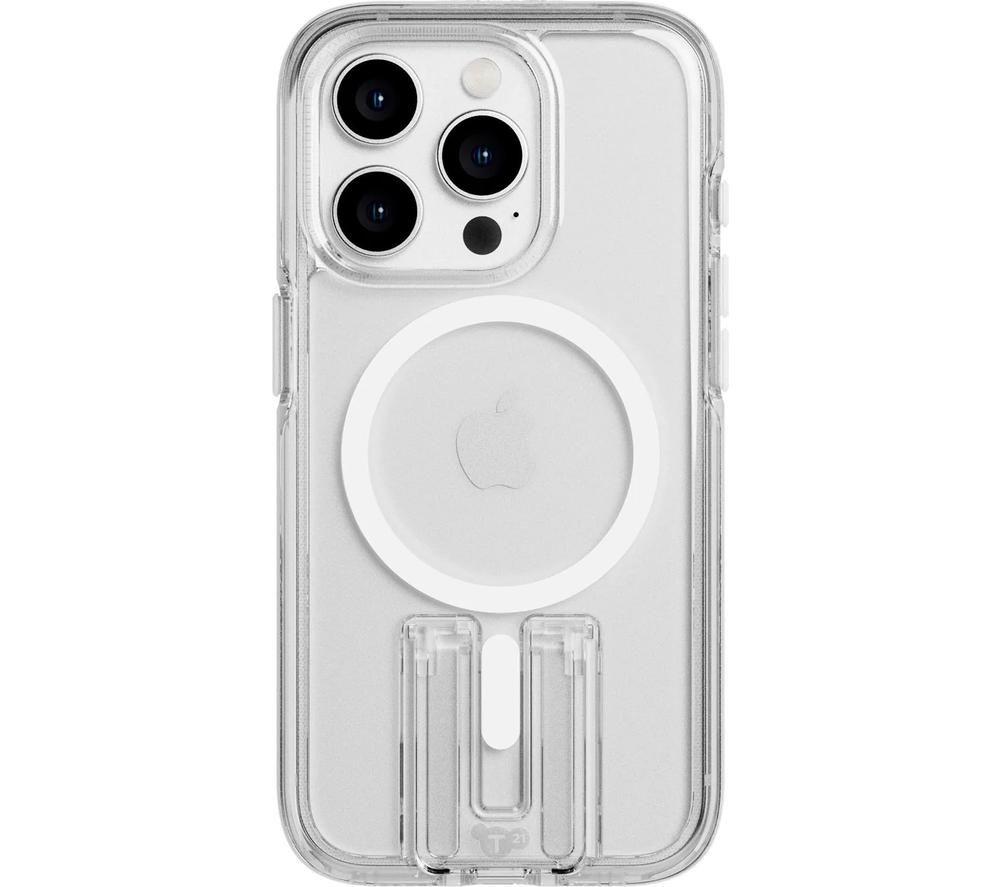 TECH21 Evo Crystal Kick iPhone 15 Pro Case with MagSafe - Clear & White, White,Clear