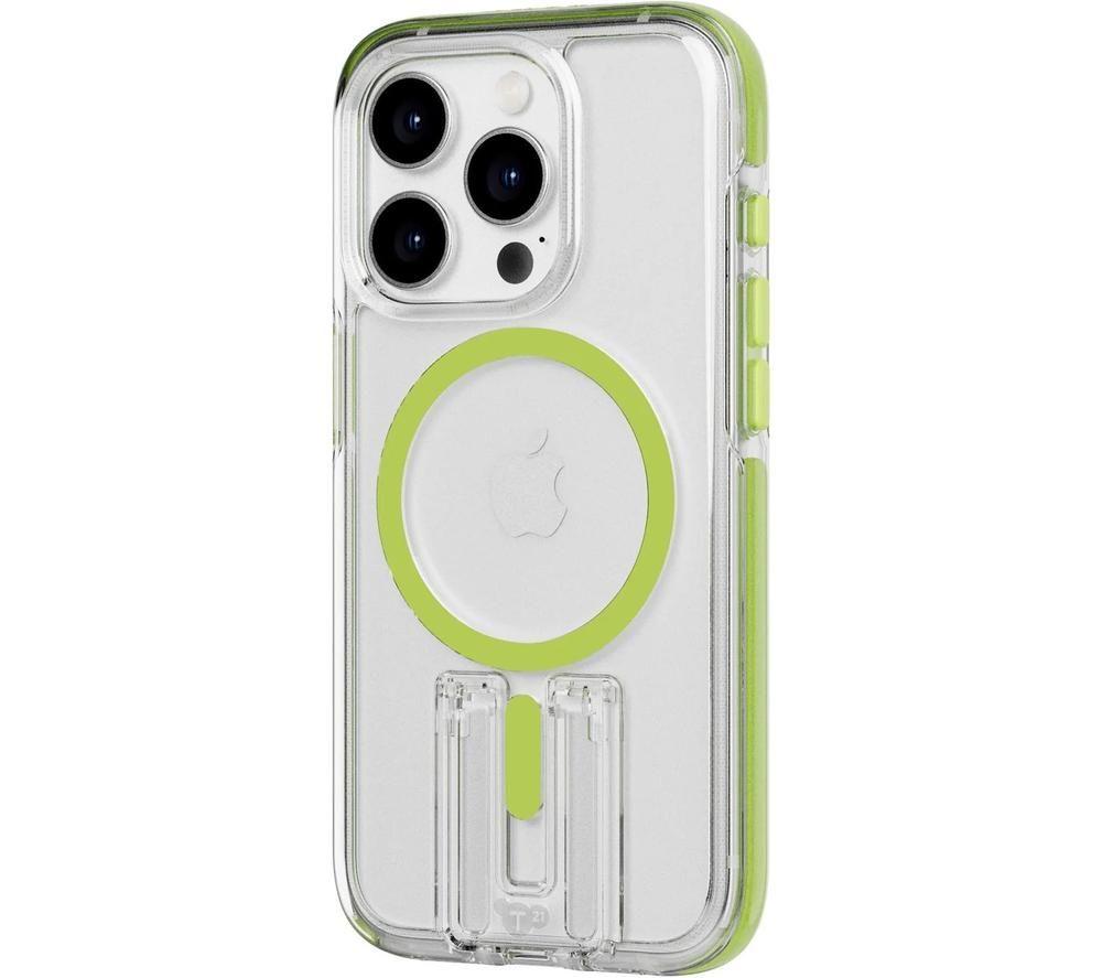 TECH21 Evo Crystal Kick iPhone 15 Pro Case with MagSafe - Clear & Lime image number 2 of 7