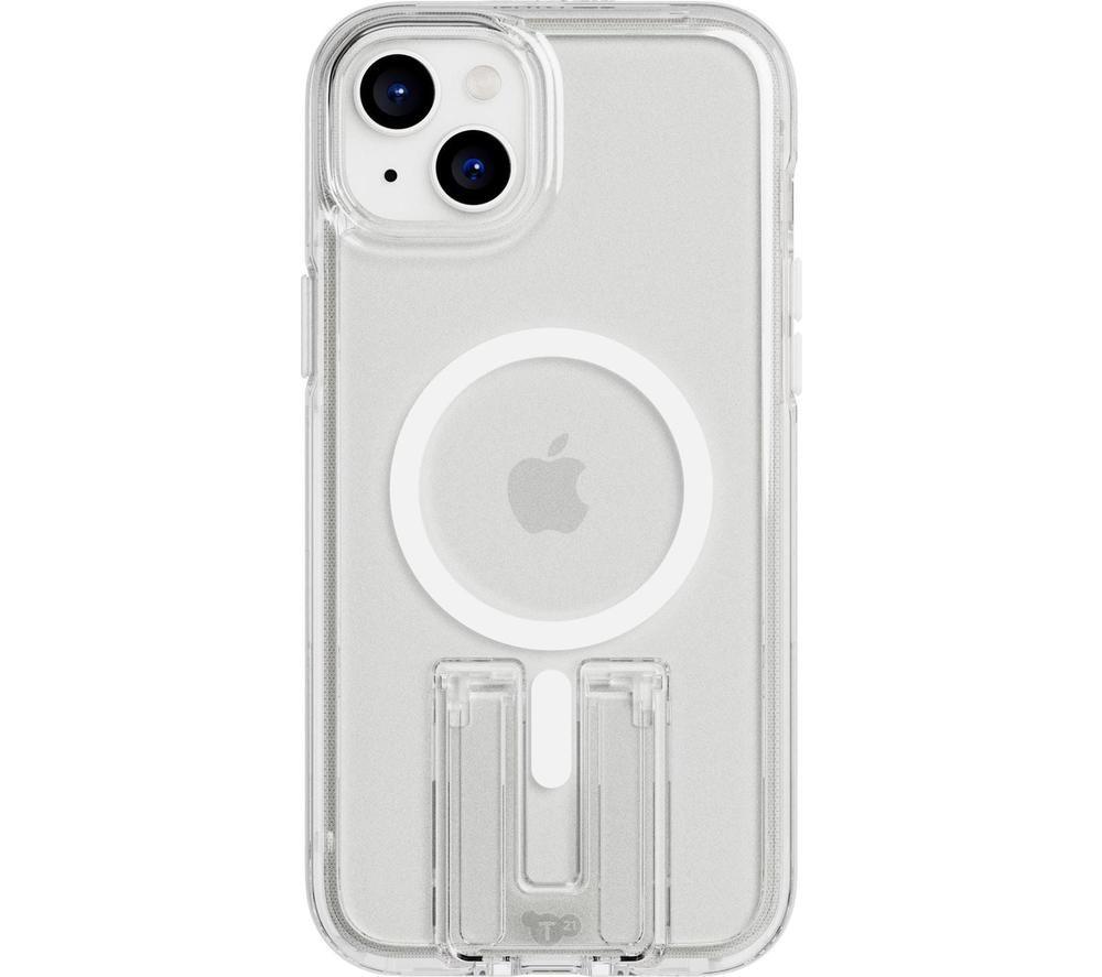 TECH21 Evo Crystal Kick iPhone 15 Plus Case with MagSafe - Clear & White, White,Clear