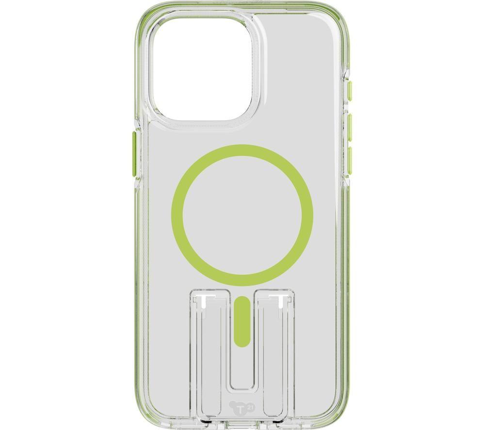 Tech21 Evo Crystal Kick Iphone 15 Pro Max Case With Magsafe - Clear & Lime, Green,Clear