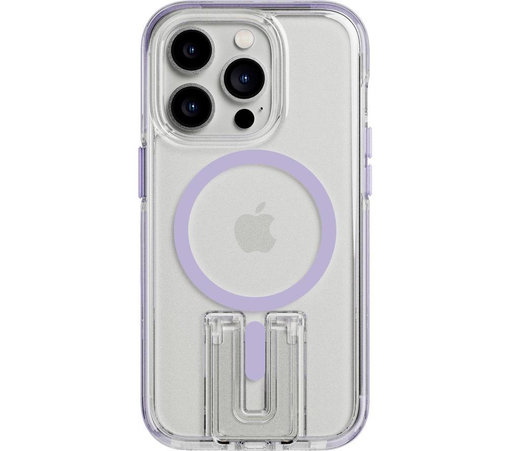 Tech21 EvoCrystal Kick case for iPhone 14 Pro - MagSafe compatible - Impact Protection - Kickstand - Lilac
