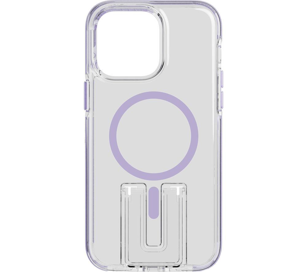 Tech21 EvoCrystal Kick case for iPhone 14 Pro Max - MagSafe compatible - Impact Protection - Kickstand - Lilac