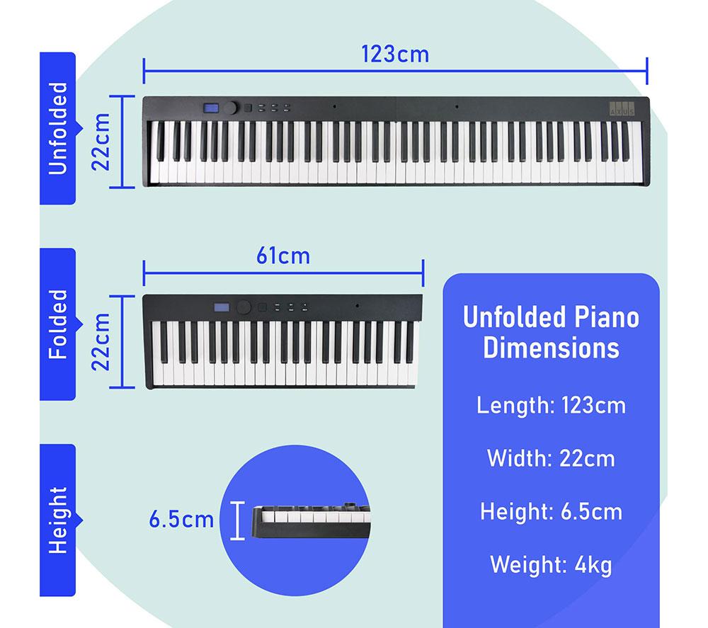 AXUS AXF12 Folding Digital Piano - Black image number 4 of 6