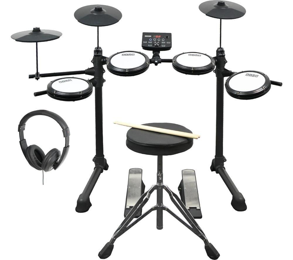 AXUS AXK4 Electronic Drum Kit, White,Black