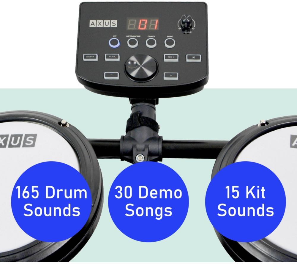 AXUS AXK4 Electronic Drum Kit with Sticks, Stool and Headphones image number 3 of 6