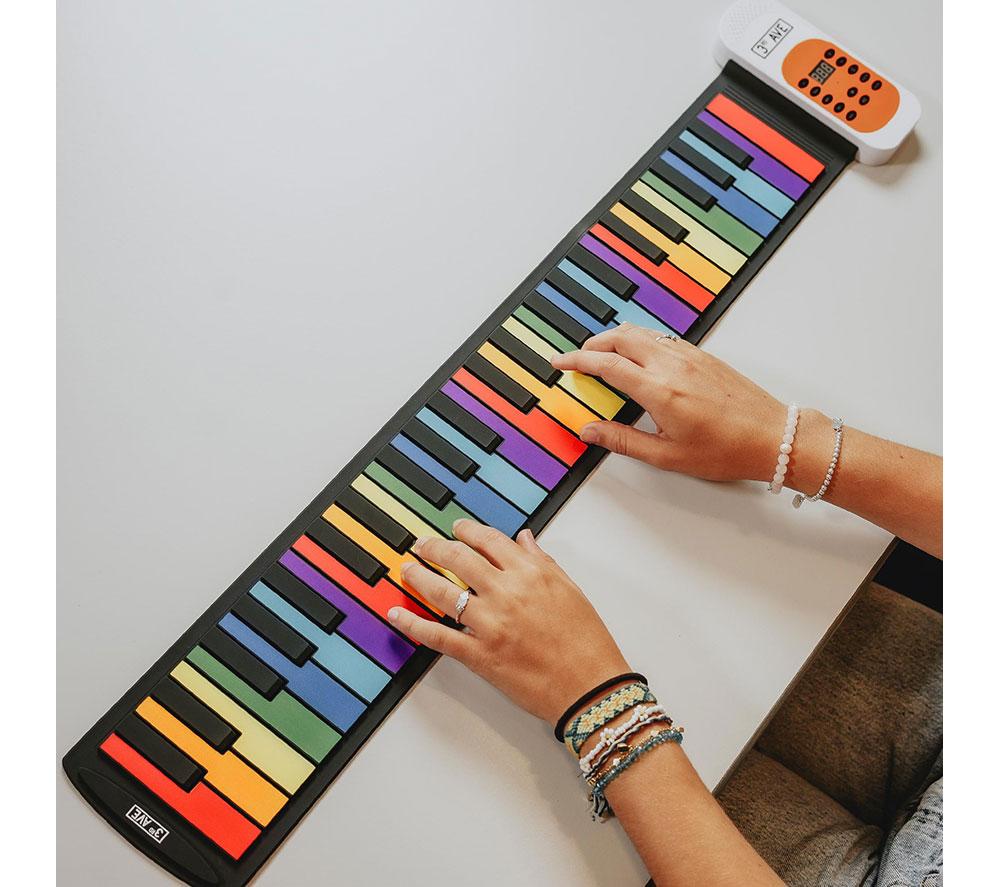3RD AVENUE 49-Key Soft-Touch Piano Roll-Up Keyboard - Rainbow image number 5 of 6