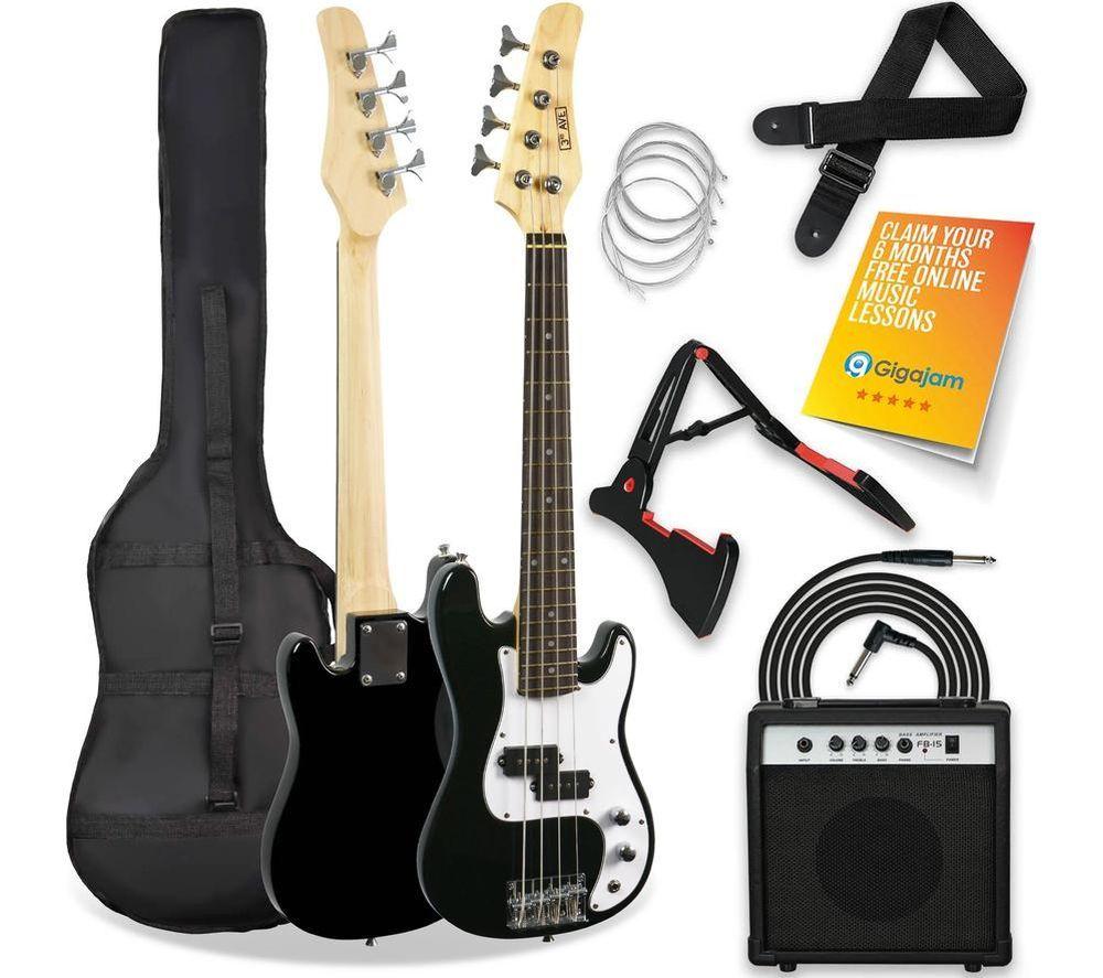 3Rd Avenue 3/4 Size Electric Bass Guitar Bundle - Green
