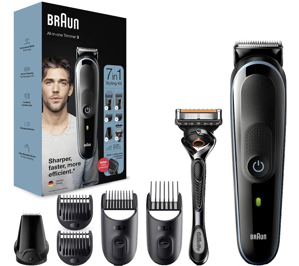 BRAUN MGK3245 Wet & Dry 7-in-1 Styling Kit - Black & Blue