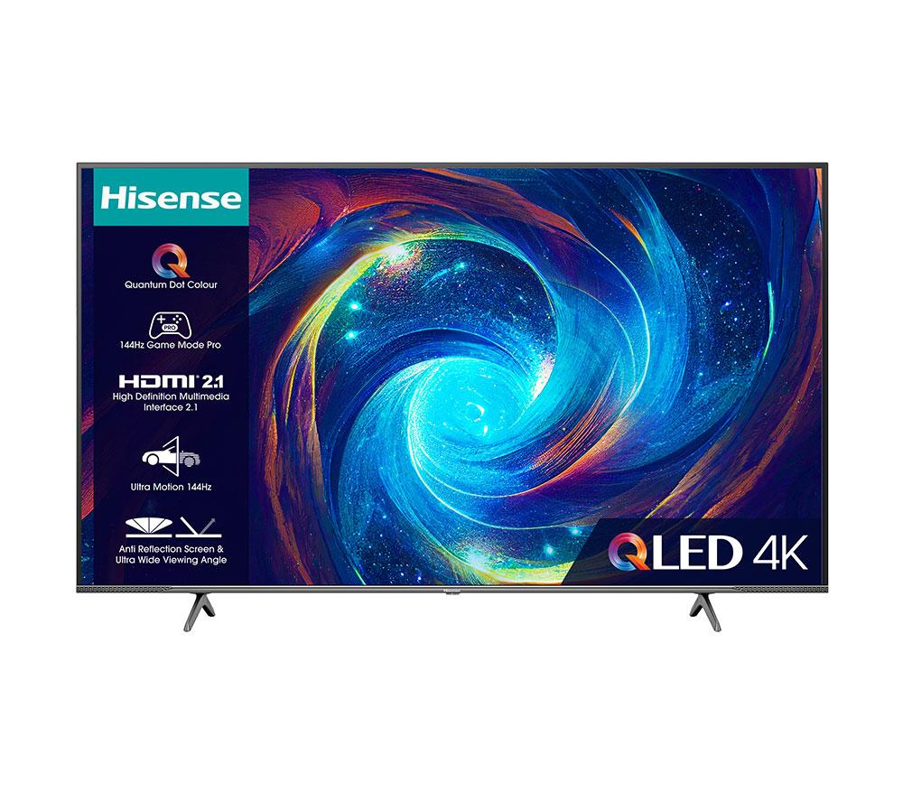 65 HISENSE 65E7KQTUK PRO  Smart 4K Ultra HD HDR QLED TV with Amazon Alexa, Black