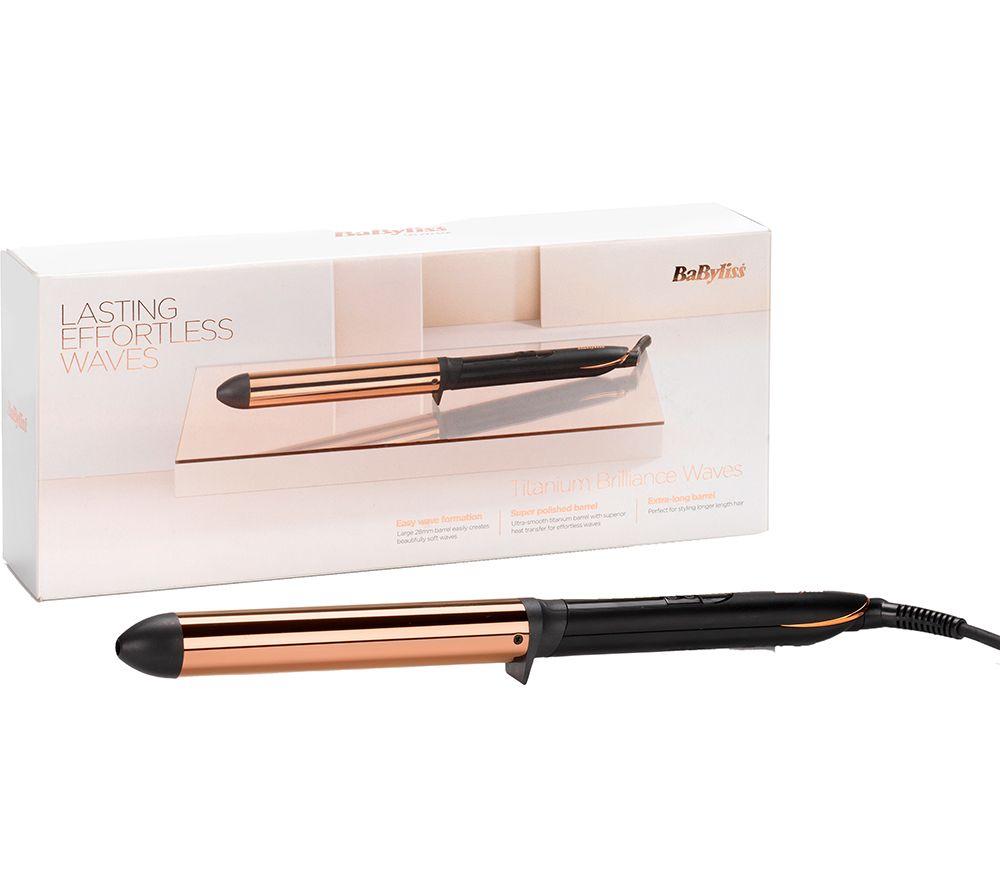 Buy BABYLISS Titanium Brilliance Waves 2356U Curling Wand Black Gold Currys