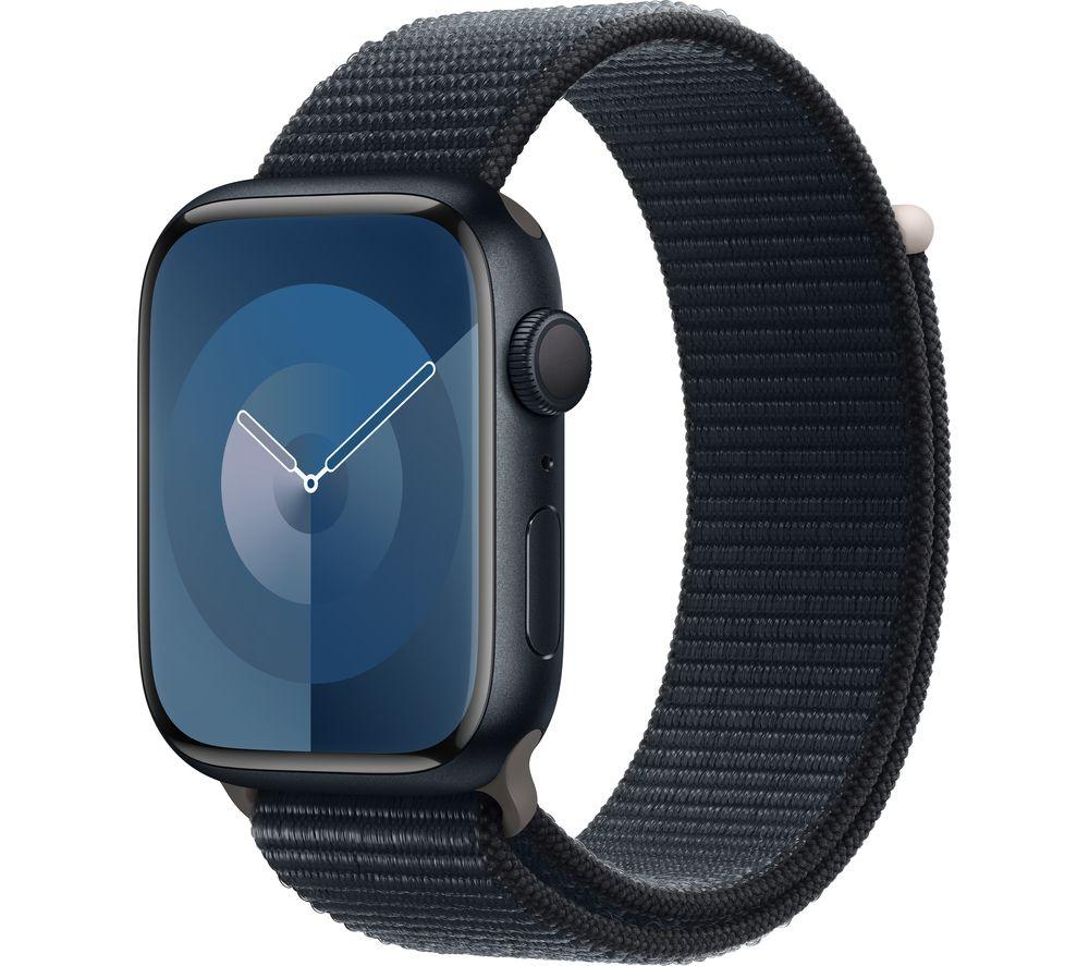 APPLE Watch Series 9 - 45 mm Midnight Aluminium Case with Midnight Sport Loop, Black