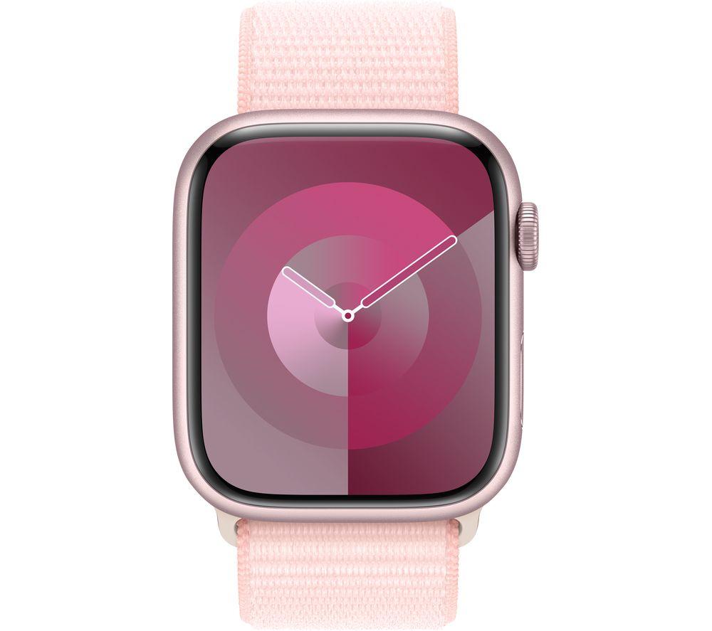APPLE Watch Series 9 - 45 mm Pink Aluminium Case with Light Pink Sport Loop, Pink