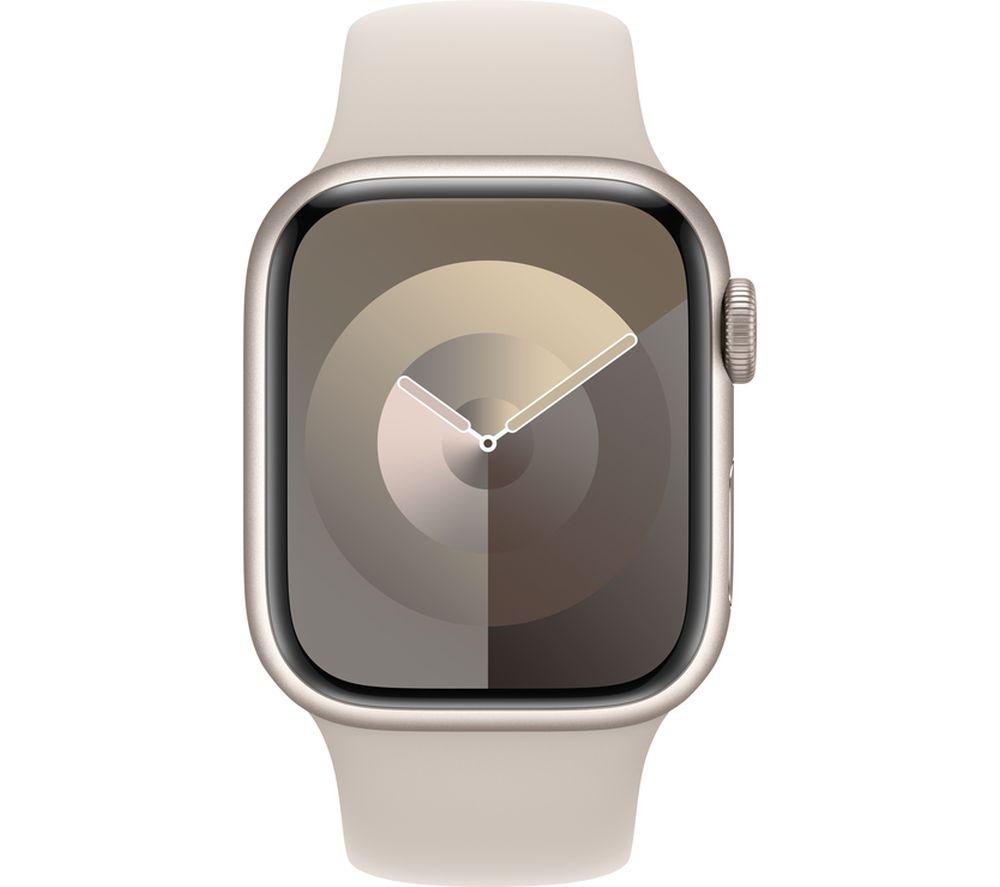APPLE Watch Series 9 Cellular - 41 mm Starlight Aluminium Case with Starlight Sports Band, M/L image number 2 of 2