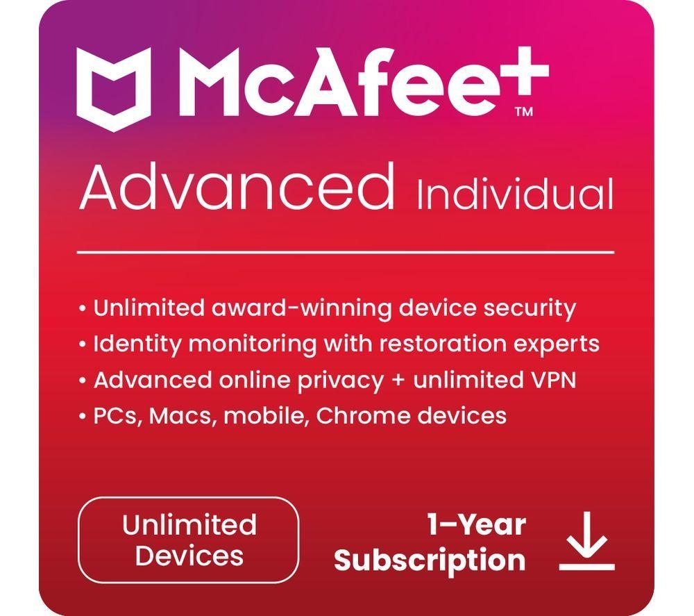 MCAFEE Plus Advanced Individual - 1 year for unlimited devices (download)