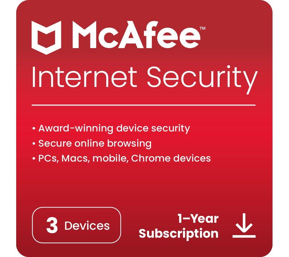 MCAFEE Internet Security - 1 year (automatic renewal) for 3 devices (download)