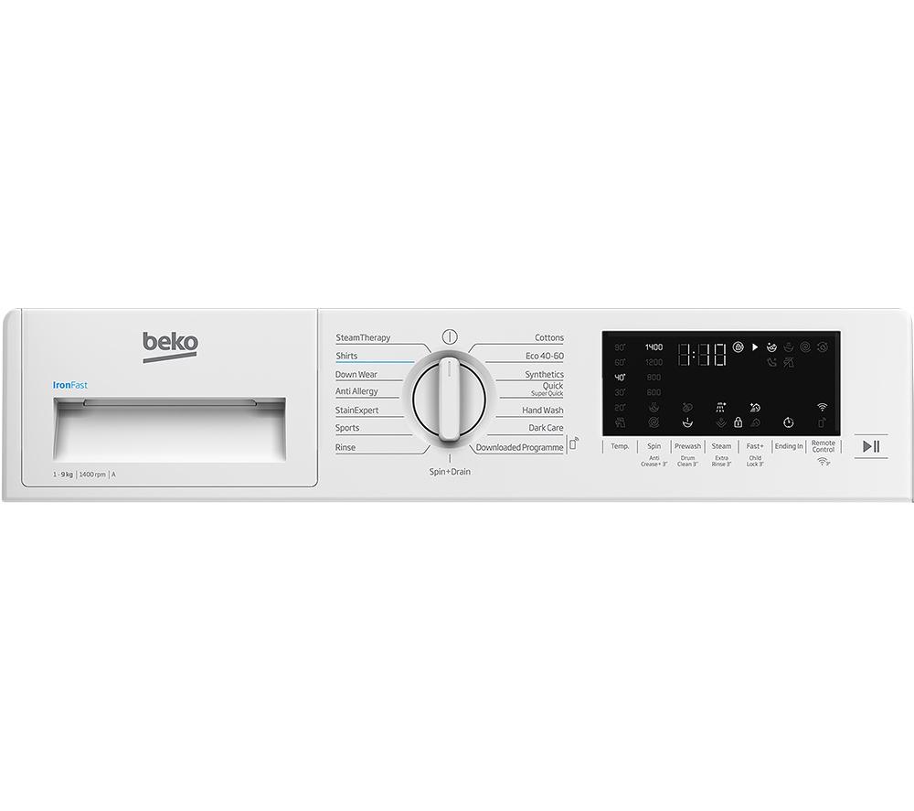 BEKO Pro WTIK94121F Integrated WiFi-enabled 9 kg 1400 Spin Washing Machine - White image number 4 of 13