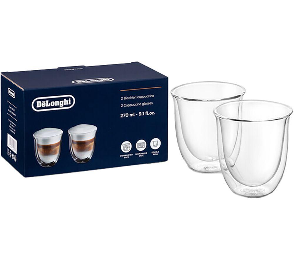 DELONGHI DLSC311 Double Wall Cappuccino Glasses - Pack of 2