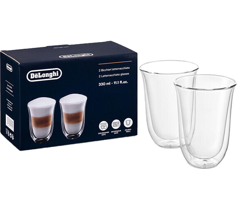 DeLonghi 2 Latte Macchiato Glasses, DBWALLLATTE 