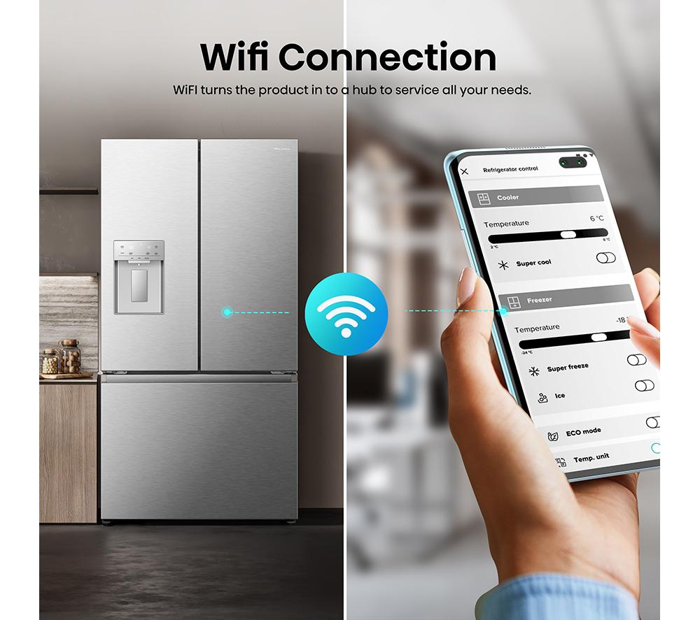 HISENSE PureFlat RF815N4SESE Smart Fridge Freezer - Stainless Steel image number 4 of 15