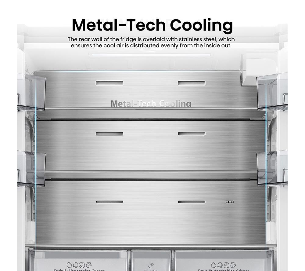 HISENSE PureFlat RF815N4SESE Smart Fridge Freezer - Stainless Steel image number 6 of 15
