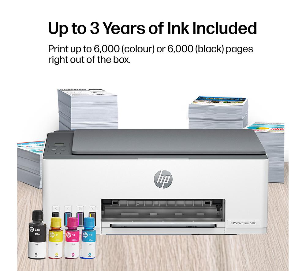 HP Smart Tank 5105 All-in-One Wireless Inkjet Printer image number 5 of 24