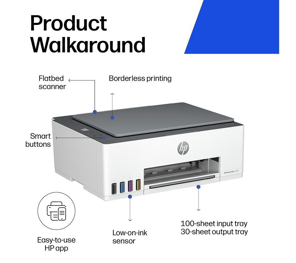 HP Smart Tank 5105 All-in-One Wireless Inkjet Printer image number 6 of 24