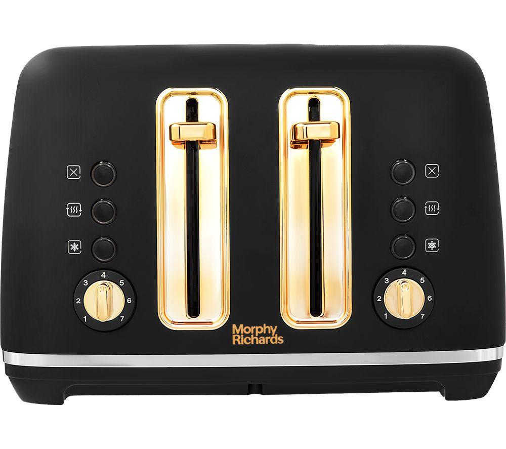 MORPHY RICHARDS Accents 242047 4-Slice Toaster - Black & Gold, Black