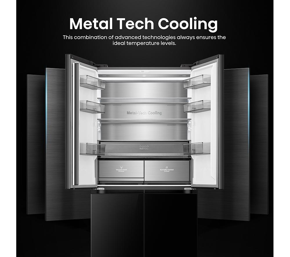 HISENSE KitchenFit RQ768N4GBE Fridge Freezer - Black Glass image number 9 of 29